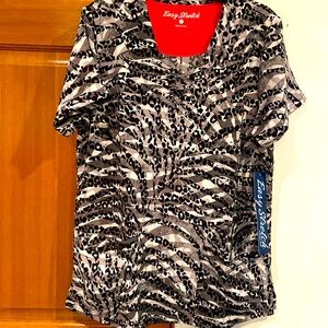 NWT! Easy Stretch size S, Spirit Animal lace up v-neck scrub top!
